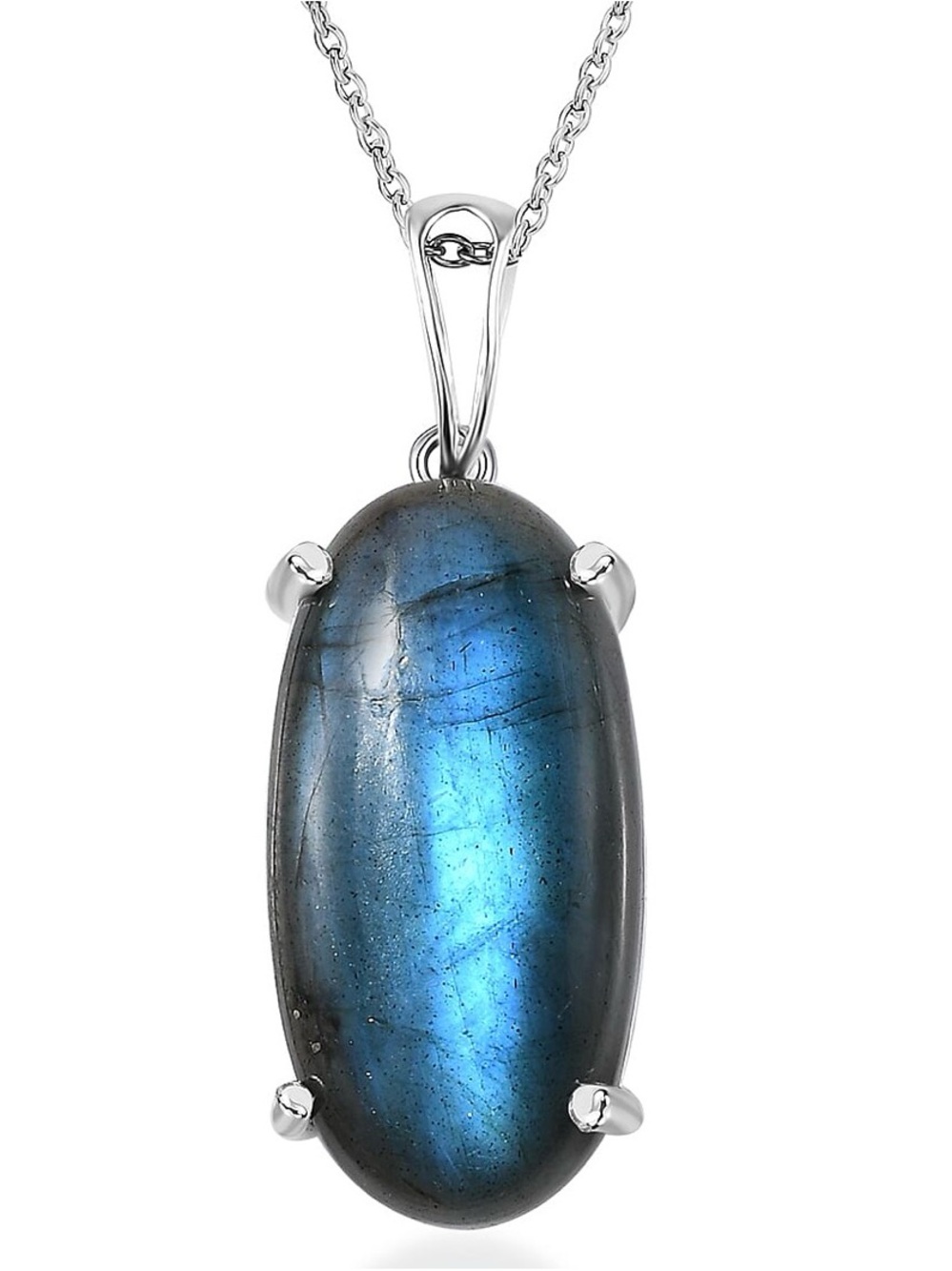 Labradorite 30ctw Oval Pendant Necklace